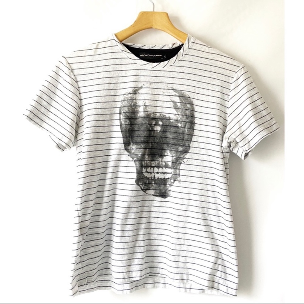 Herchcovitch MCD Skull Striped Tee T-Shirt